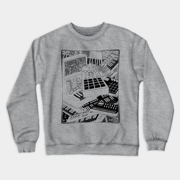 Synthesizer Art for Electronic Musician Crewneck Sweatshirt by Mewzeek_T